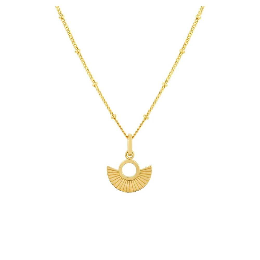 GOLD ART DECO FAN NECKLACE NICARAGUA