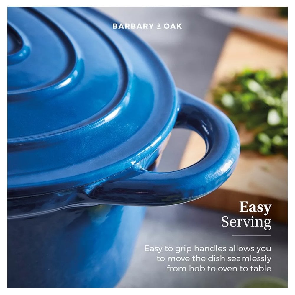 29cm Oval Casserole Cast Iron - Limoges Blue