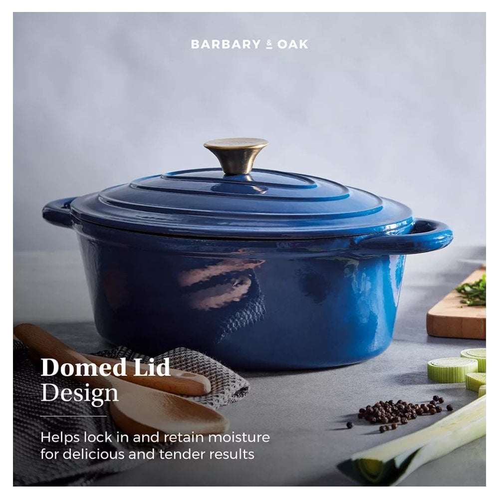 29cm Oval Casserole Cast Iron - Limoges Blue