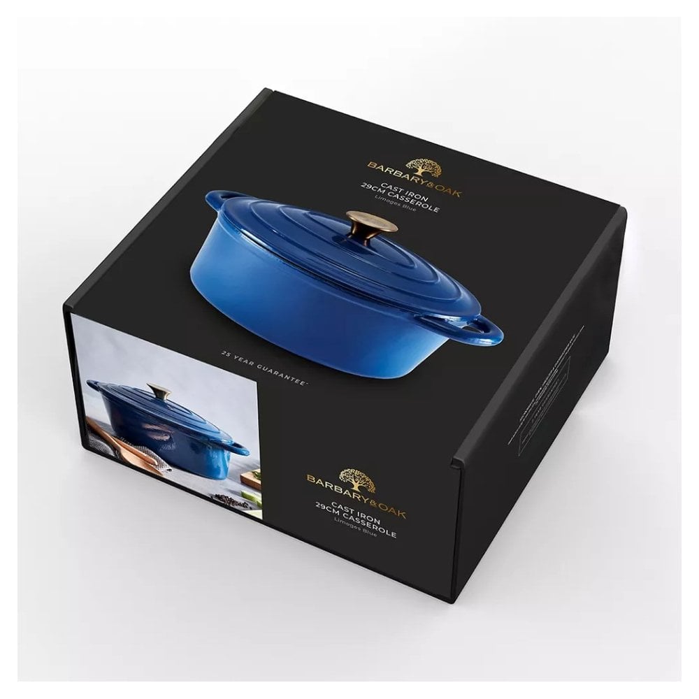 29cm Oval Casserole Cast Iron - Limoges Blue