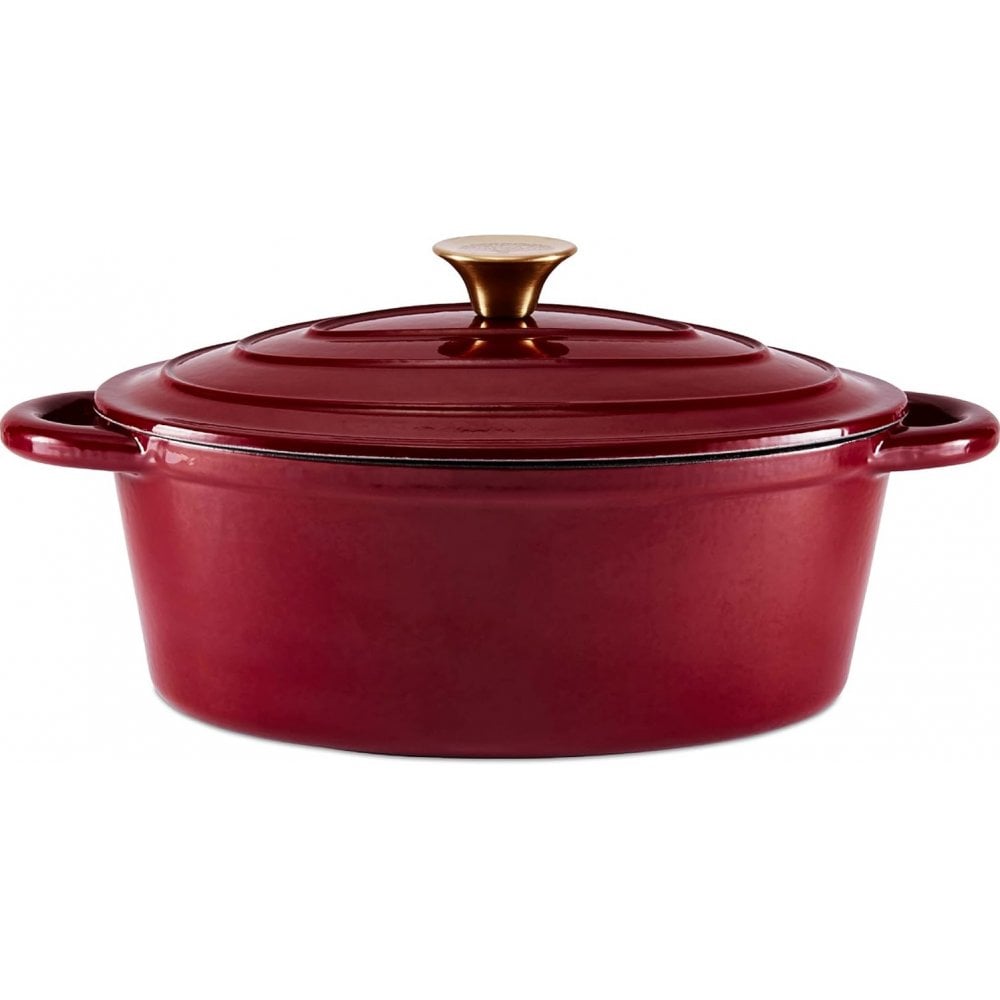 29cm Oval Casserole Cast Iron - Bordeaux Red