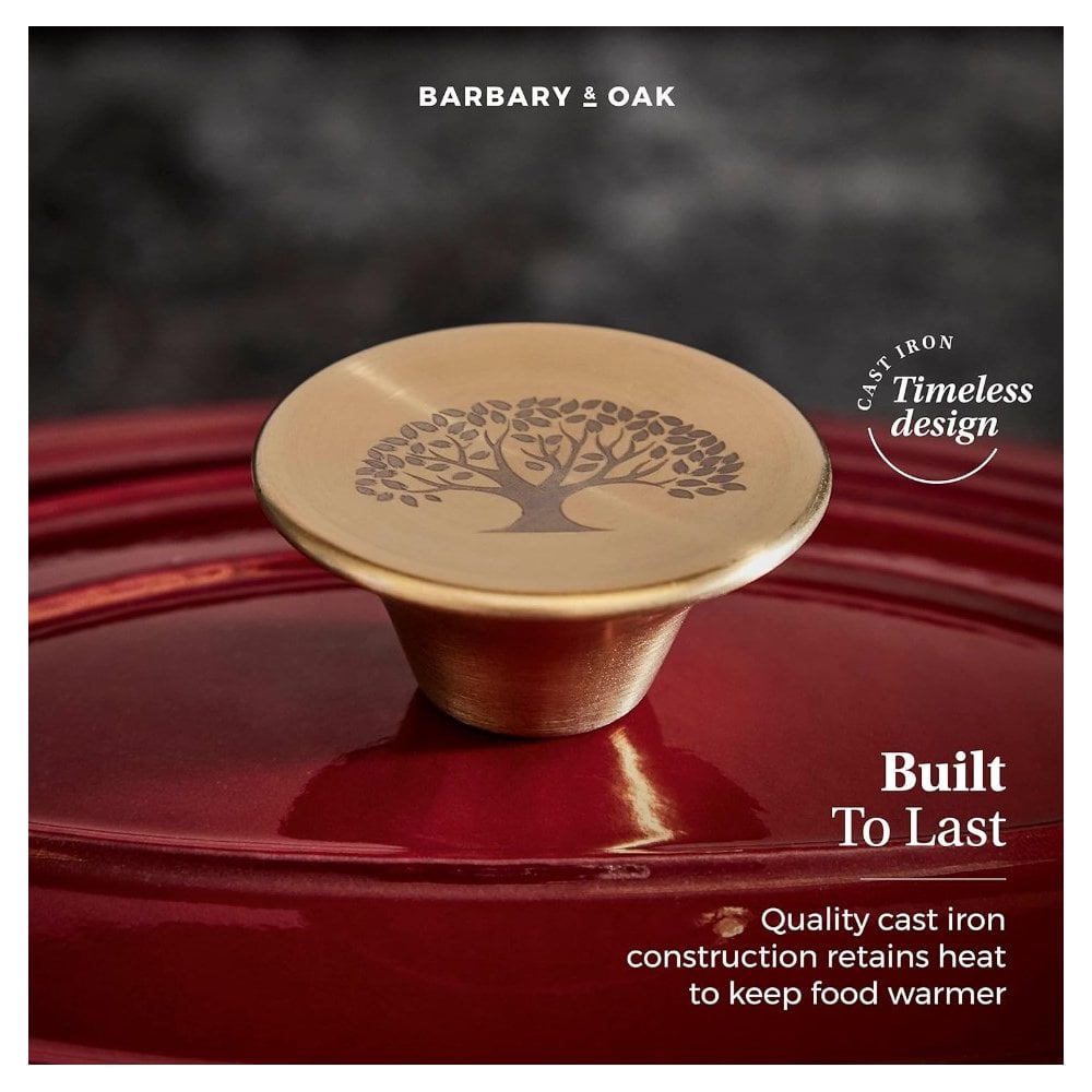 29cm Oval Casserole Cast Iron - Bordeaux Red