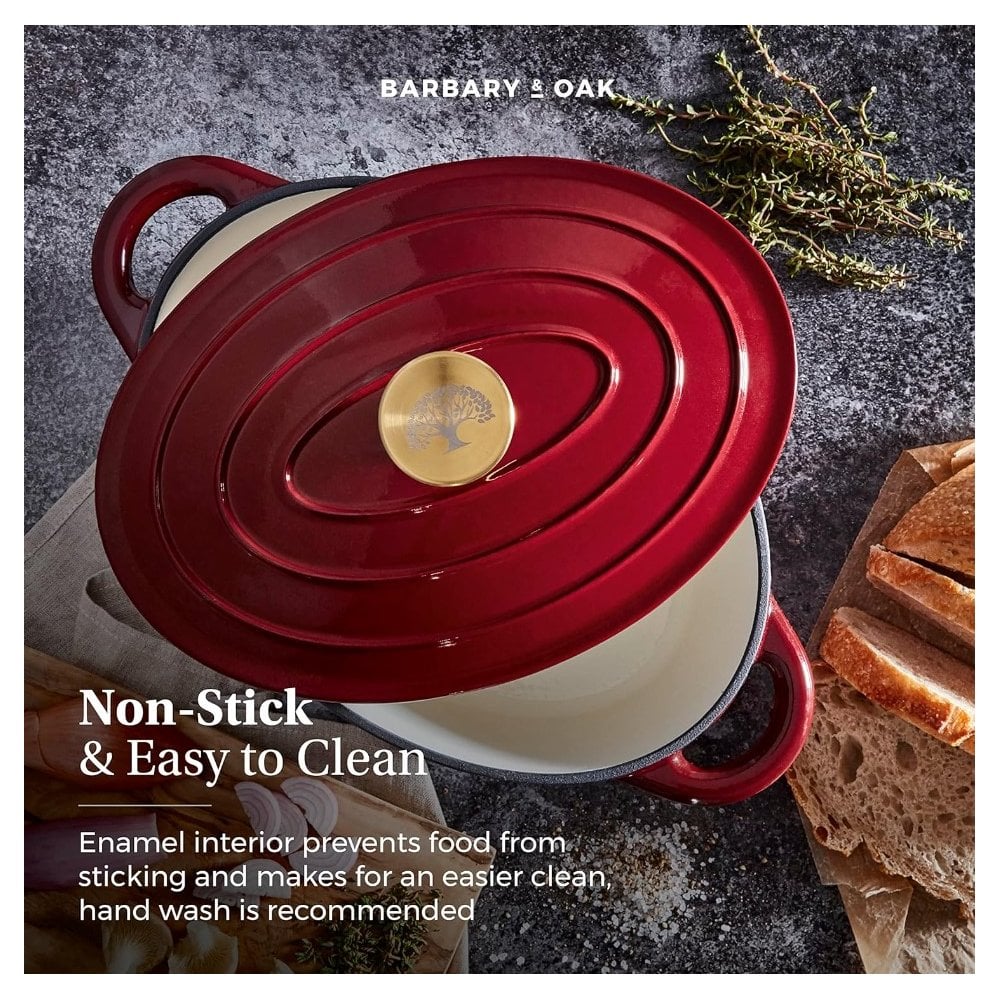 29cm Oval Casserole Cast Iron - Bordeaux Red