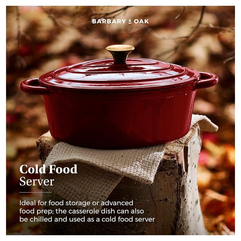 29cm Oval Casserole Cast Iron - Bordeaux Red