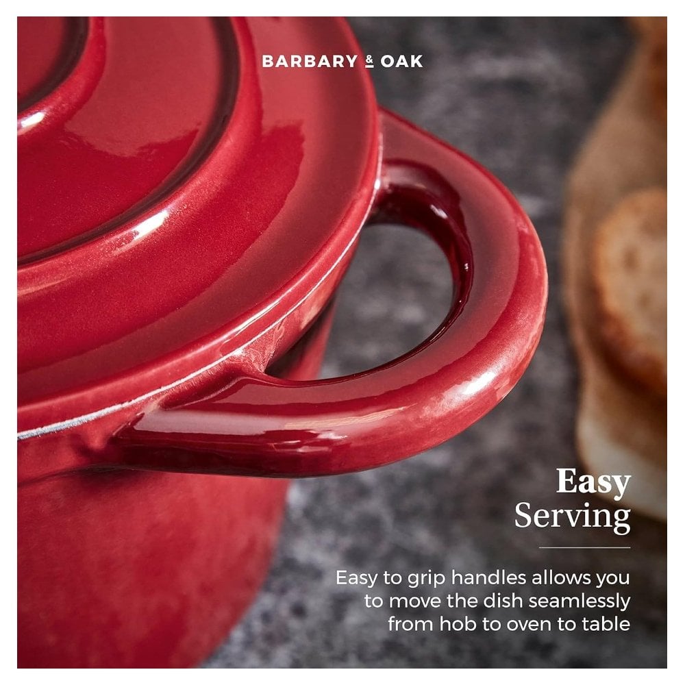 29cm Oval Casserole Cast Iron - Bordeaux Red