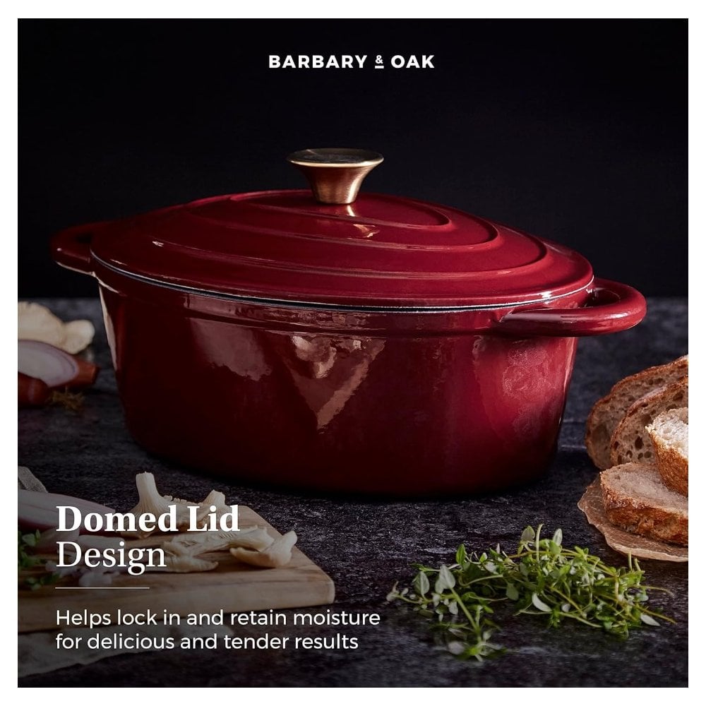29cm Oval Casserole Cast Iron - Bordeaux Red