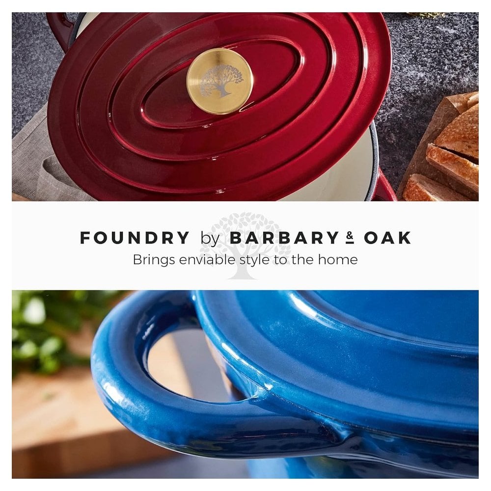 29cm Oval Casserole Cast Iron - Bordeaux Red