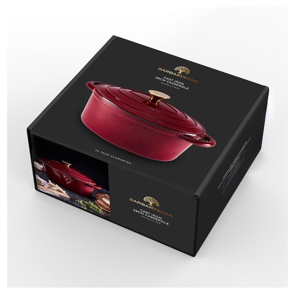 29cm Oval Casserole Cast Iron - Bordeaux Red