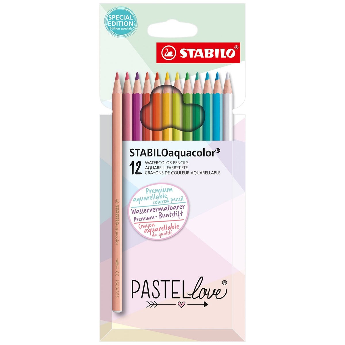 Aquarellable Colouring Pencil - STABILOaquacolor - Pastellove Set - wallet of 12