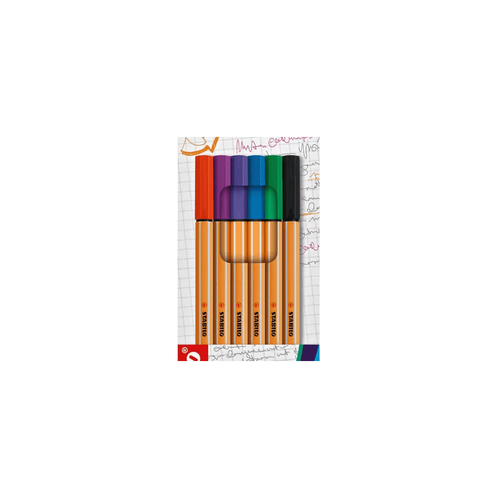 Fineliner - STABILO point 88 - wallet of 6