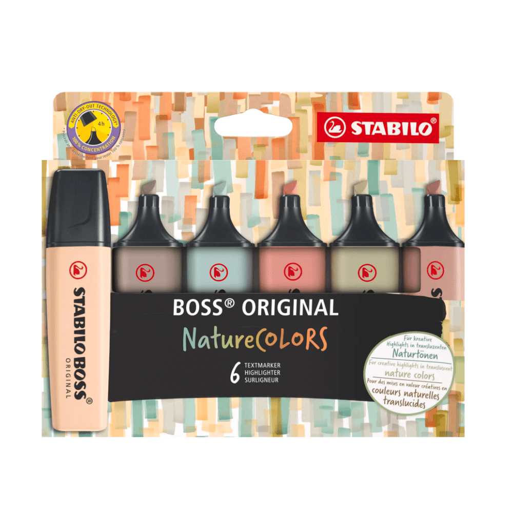 Highlighter - STABILO BOSS ORIGINAL NatureCOLORS - wallet of 4