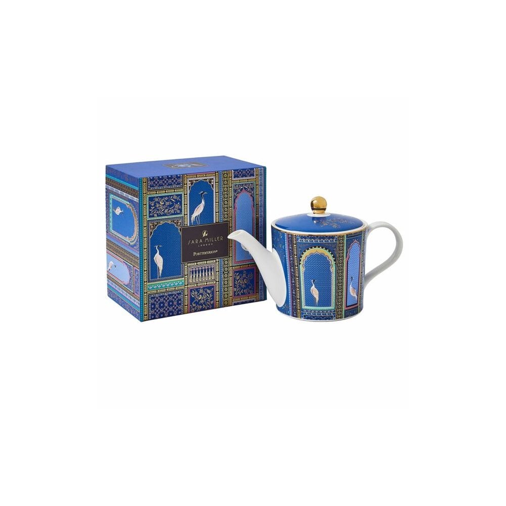 India Tea Pot -Lattice Windows Indigo