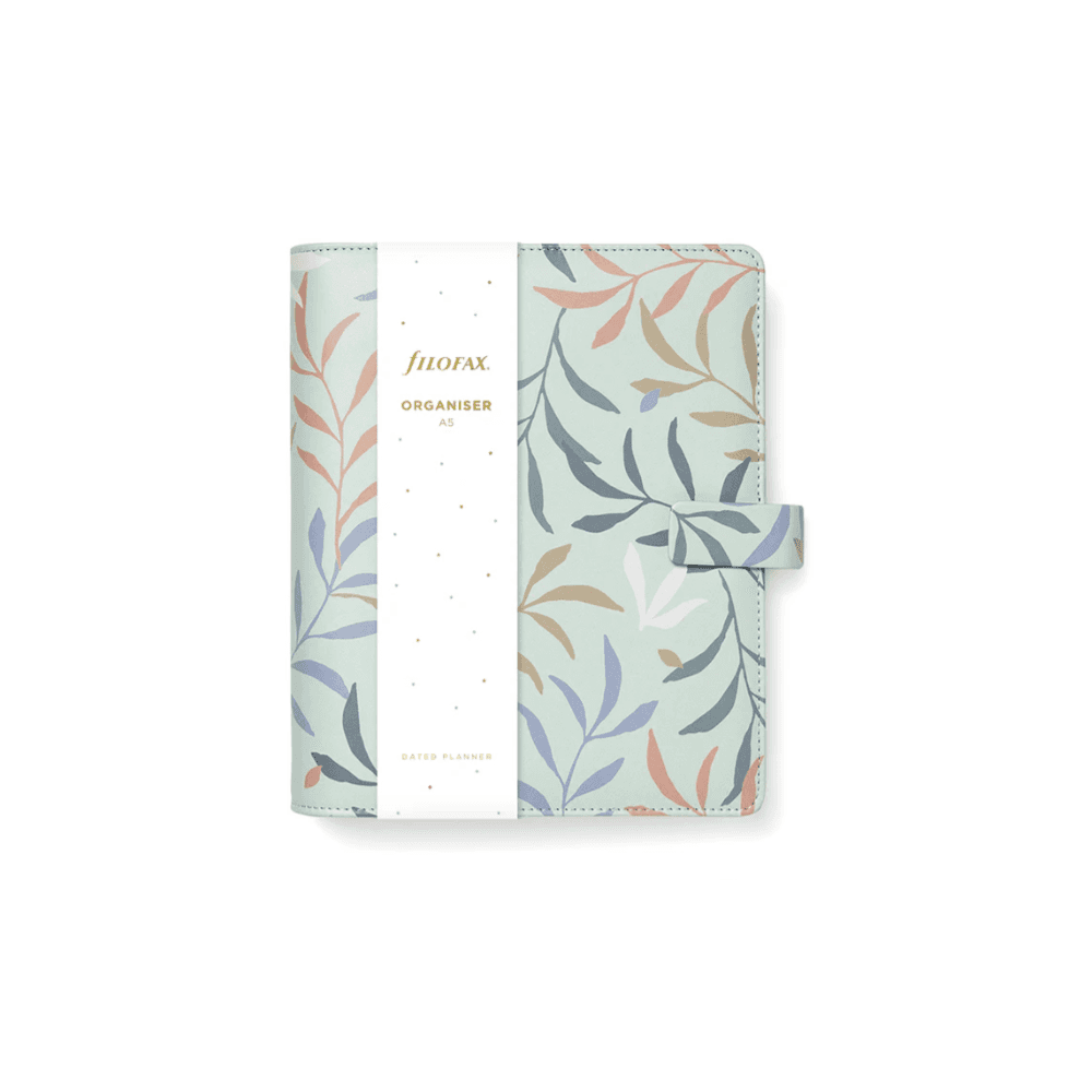 A5 Botanical Mint Organiser
