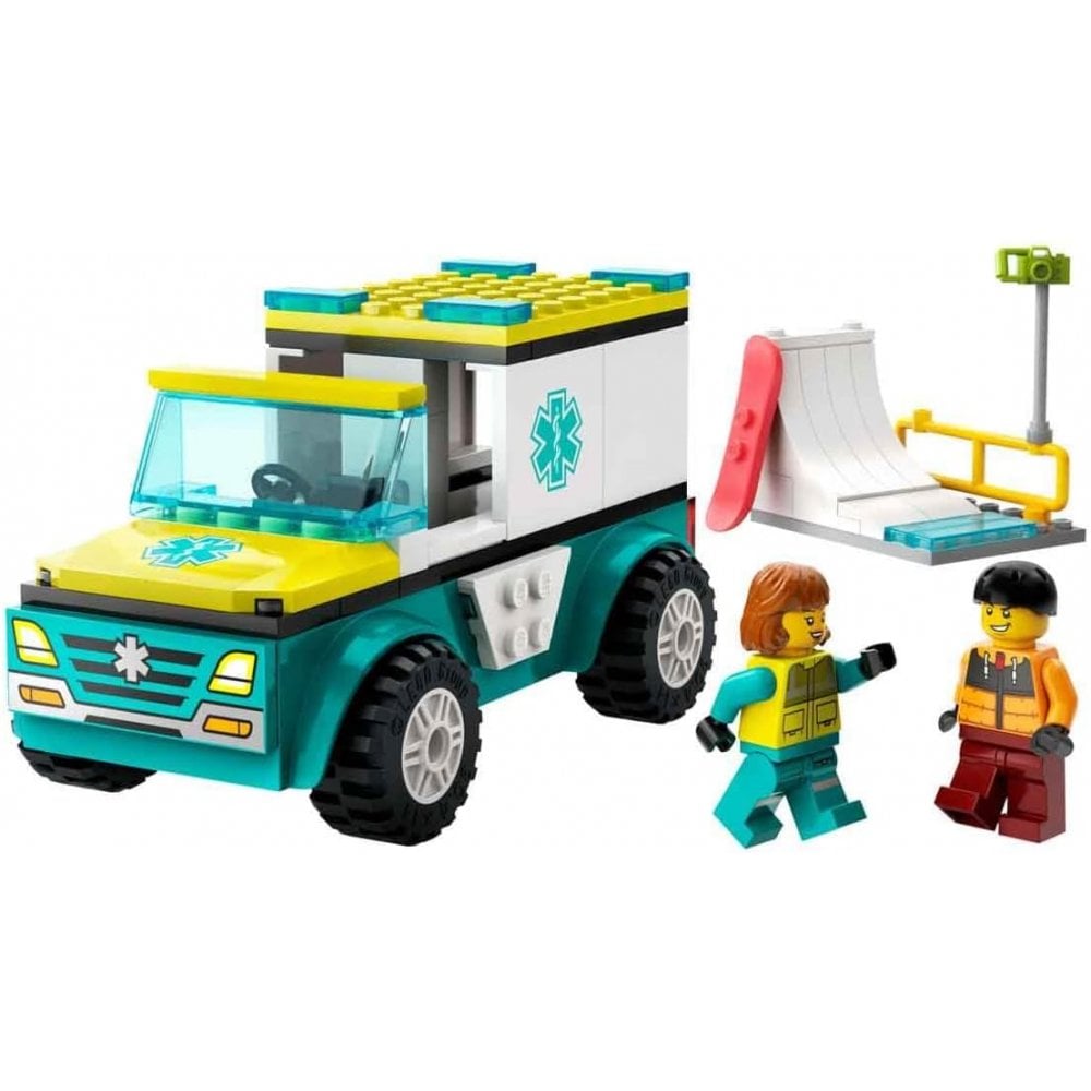 Emergency Ambulance and Snowboarder