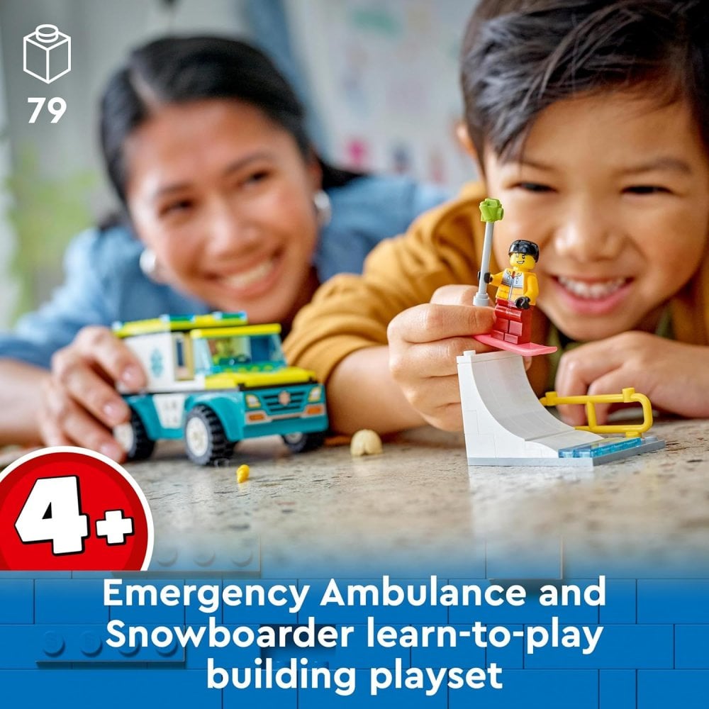 Emergency Ambulance and Snowboarder