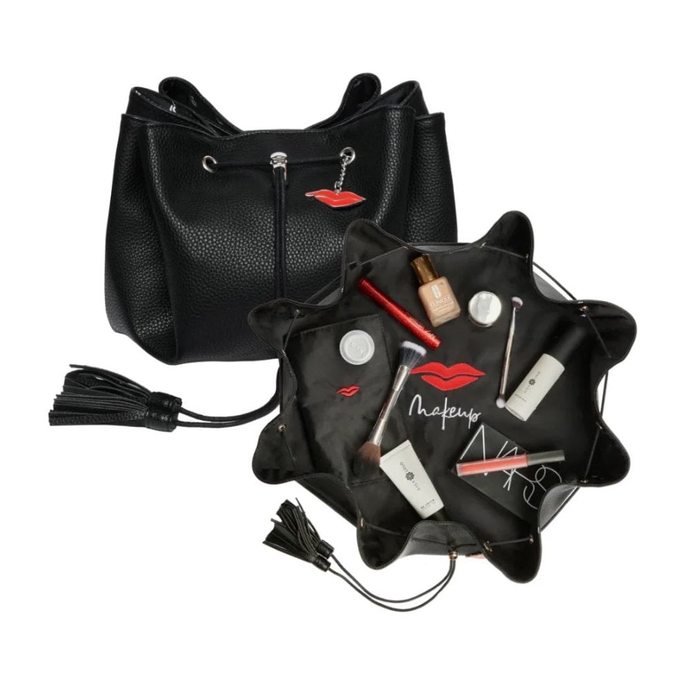 Lay Flat Makeup Bag in Faux Leather