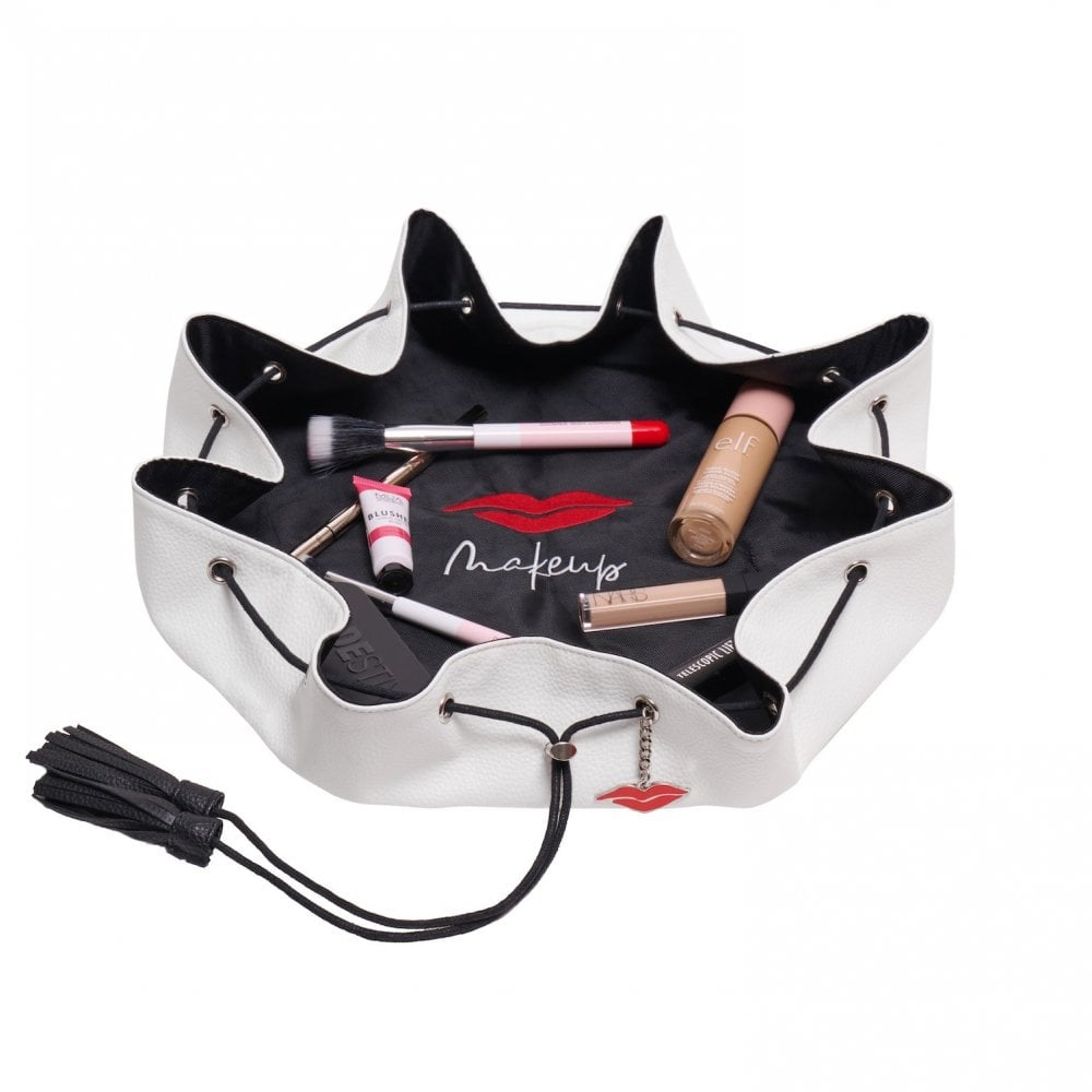 Lay Flat Makeup Bag in Faux Leather