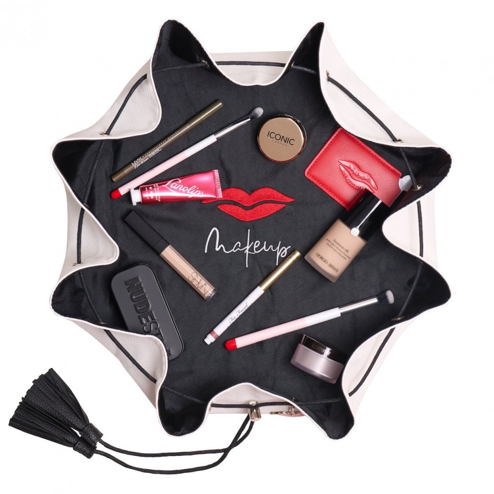Lay Flat Makeup Bag in Faux Leather