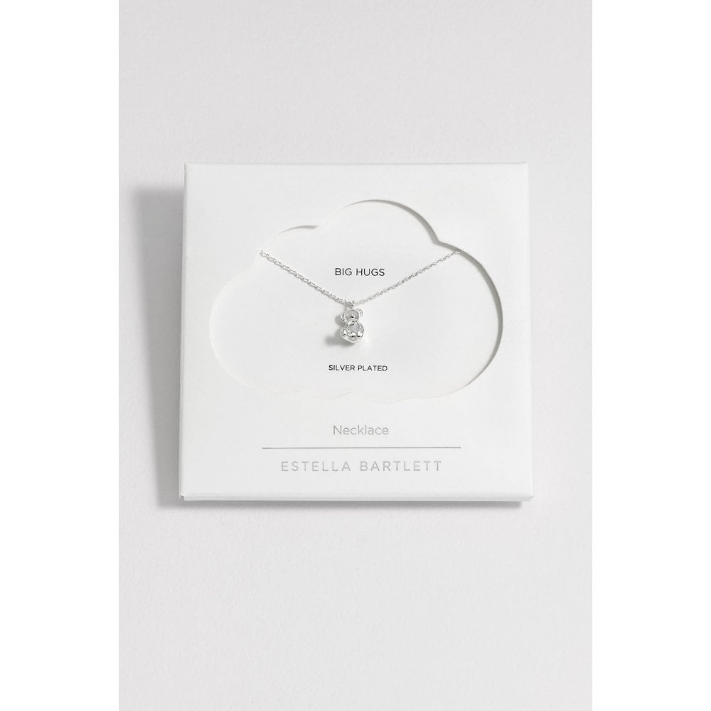 Teddy Bear Necklace - Silver