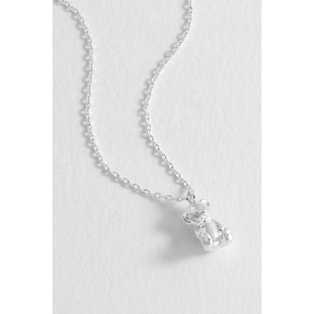 Teddy Bear Necklace - Silver