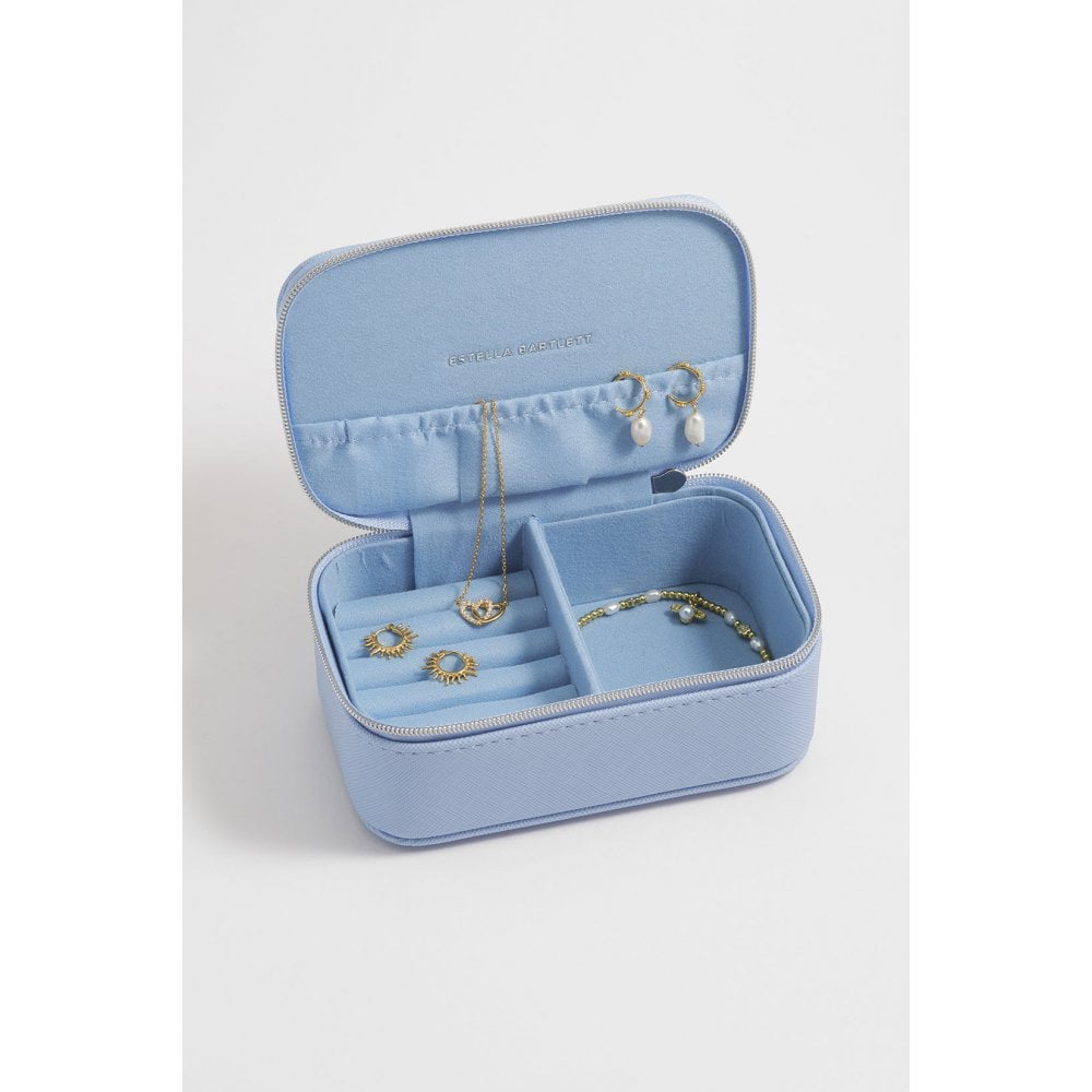 Blue Saffiano Mini Jewellery Box