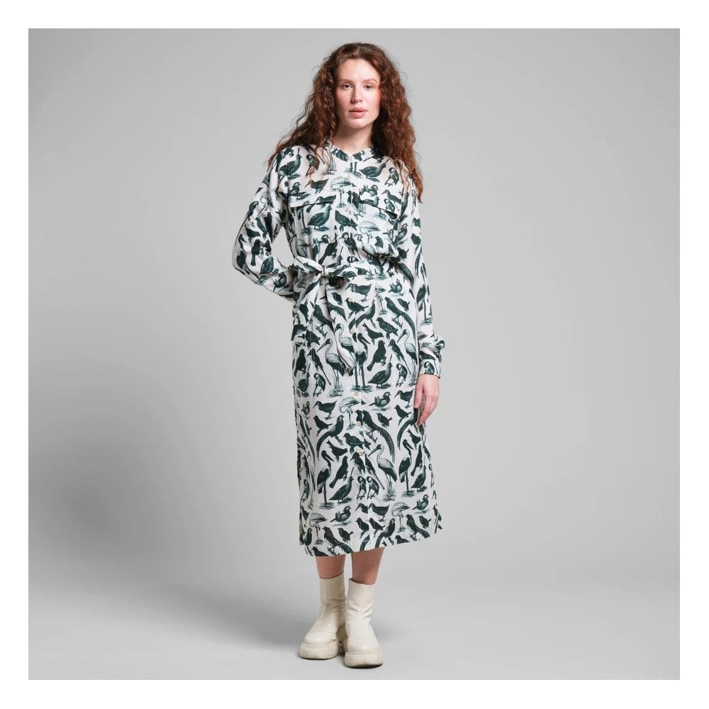 Shirt Dress Falsterbo Birds Green