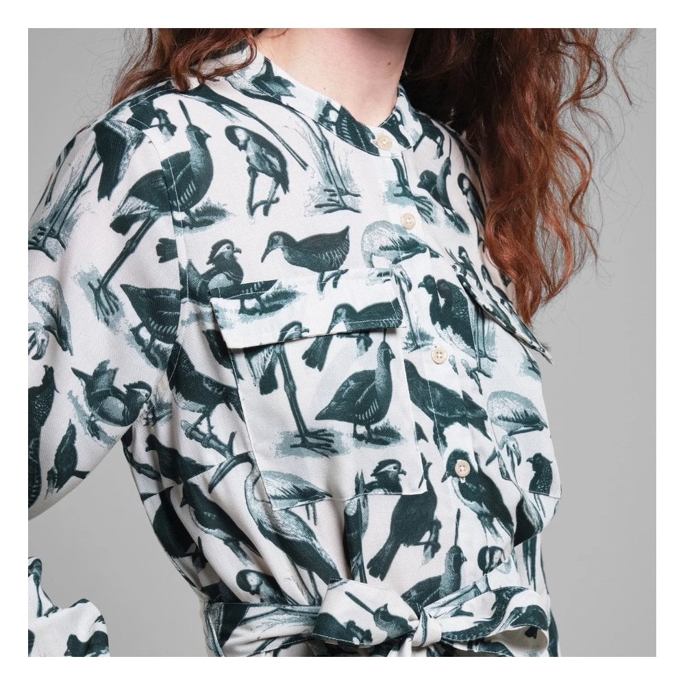 Shirt Dress Falsterbo Birds Green