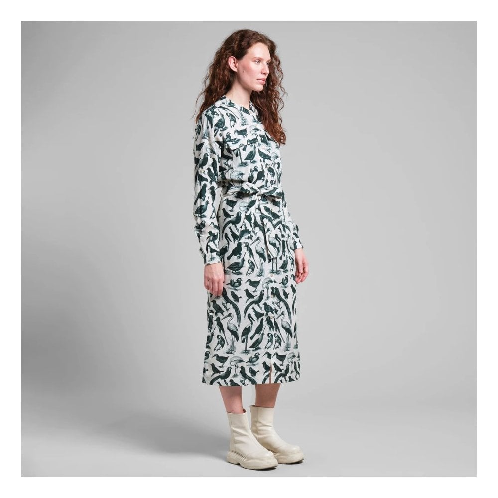 Shirt Dress Falsterbo Birds Green