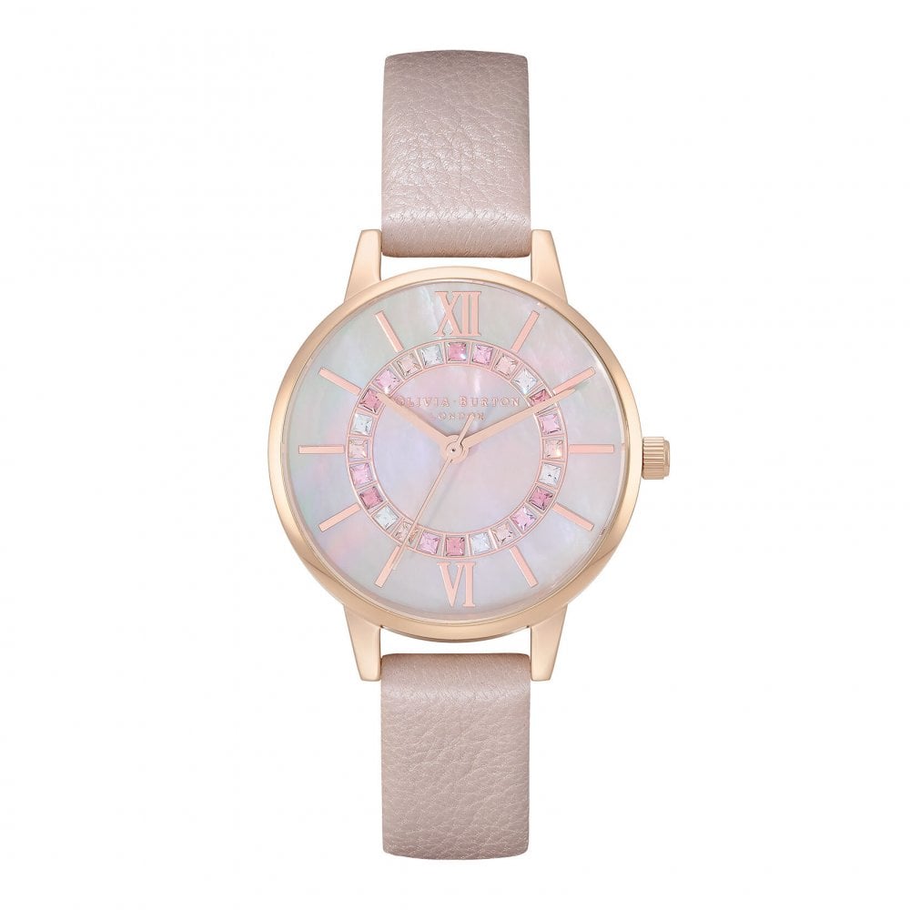 30mm Rose Gold & Pink Leather Strap Watch