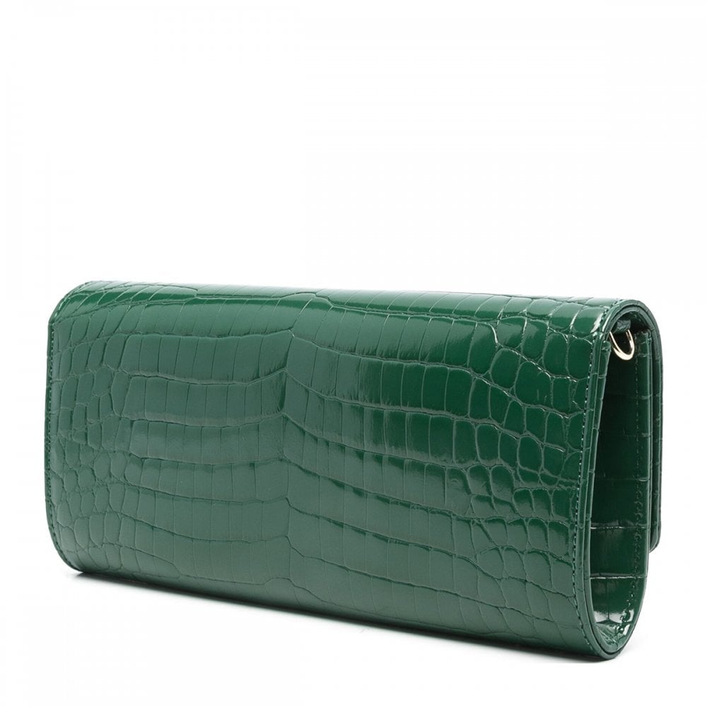 Embossed Crocodile Effect Clutch Bag