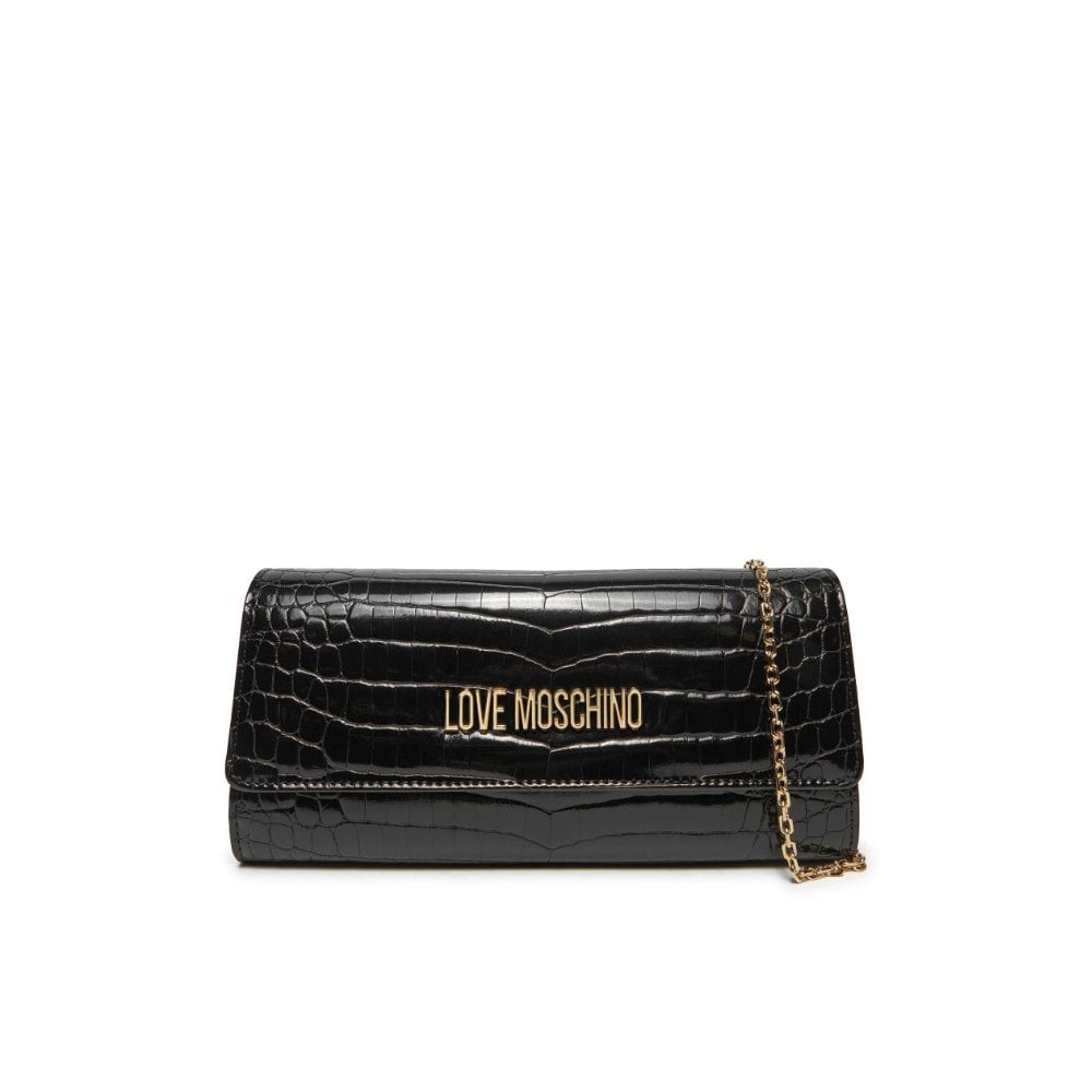 Embossed Crocodile Effect Clutch Bag