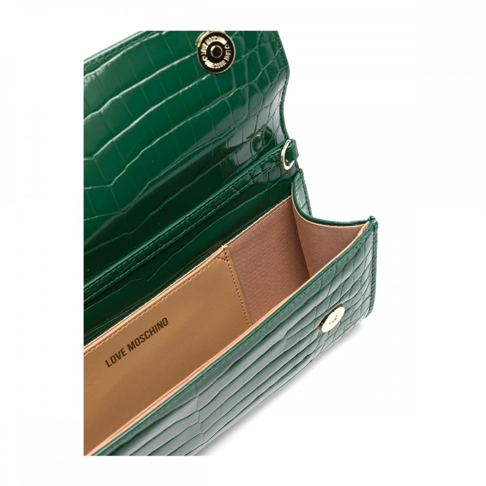 Embossed Crocodile Effect Clutch Bag