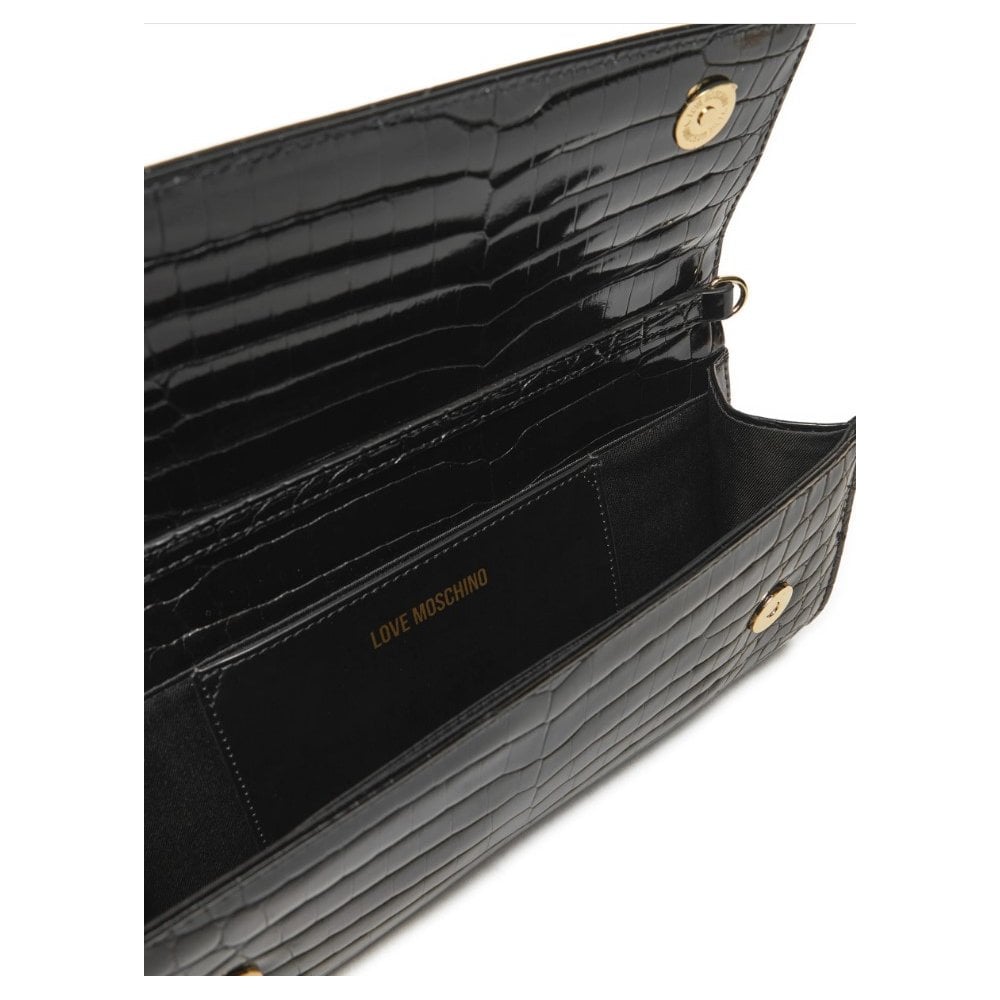 Embossed Crocodile Effect Clutch Bag