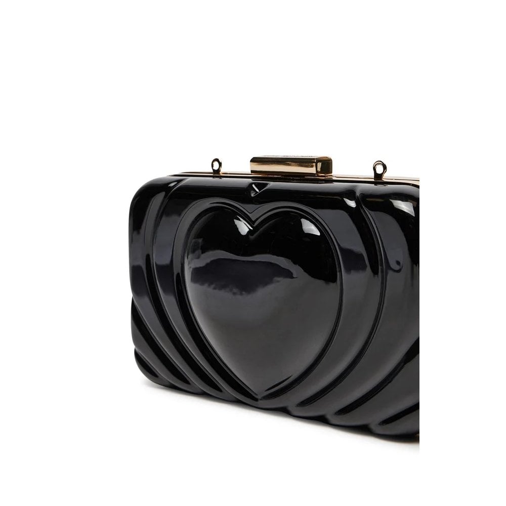 PVC Heart Clutch Purse With Chain