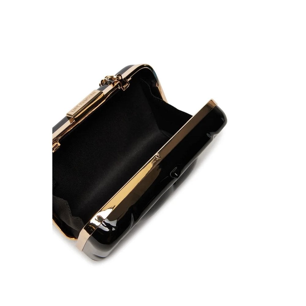 PVC Heart Clutch Purse With Chain