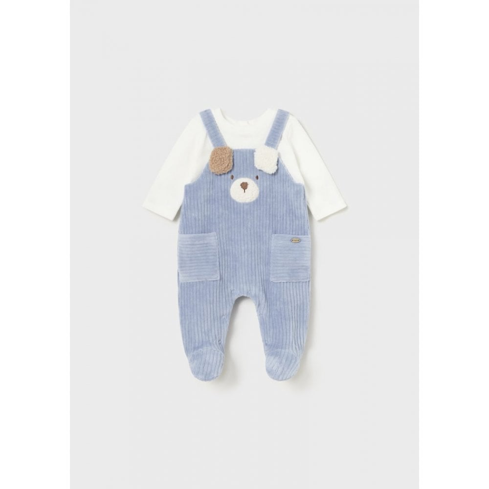 Newborn Boy Corduroy Teddy Romper