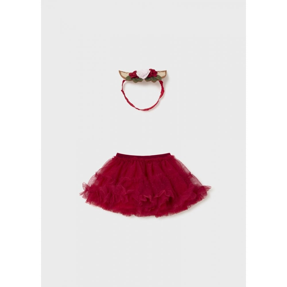 Newborn Girl Tulle Skirt with Ear Headband