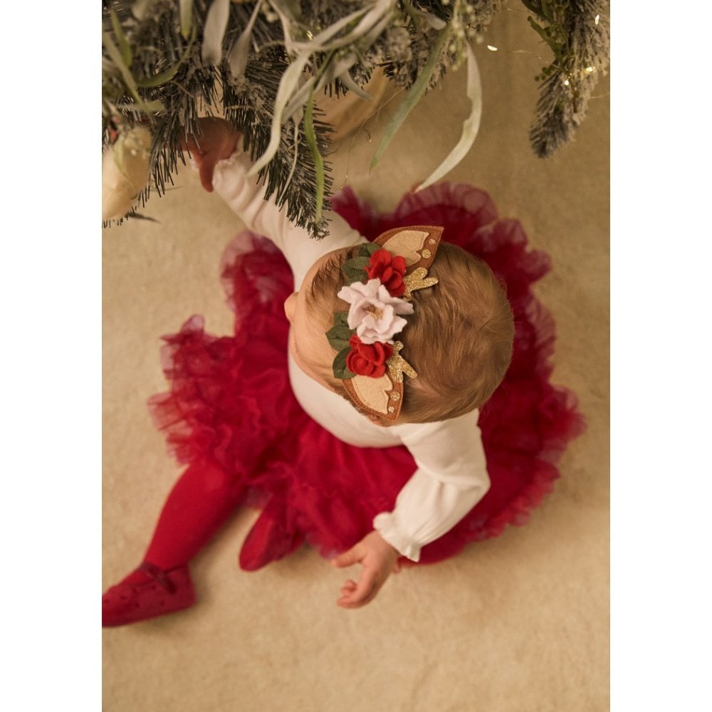 Newborn Girl Tulle Skirt with Ear Headband