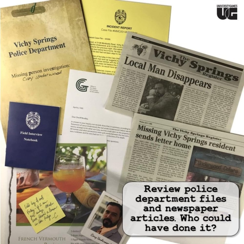 Murder Mystery Case Files - Underwood Cellars