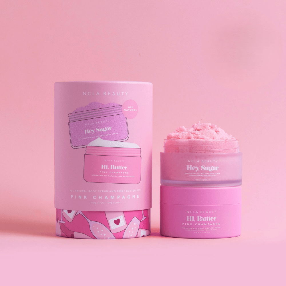 Pink Champagne Body Scrub + Body Butter Set (Discovery Set 100 ml each)