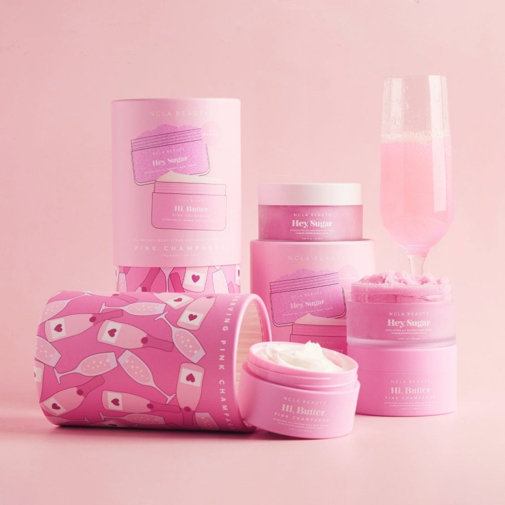 Pink Champagne Body Scrub + Body Butter Set (Discovery Set 100 ml each)
