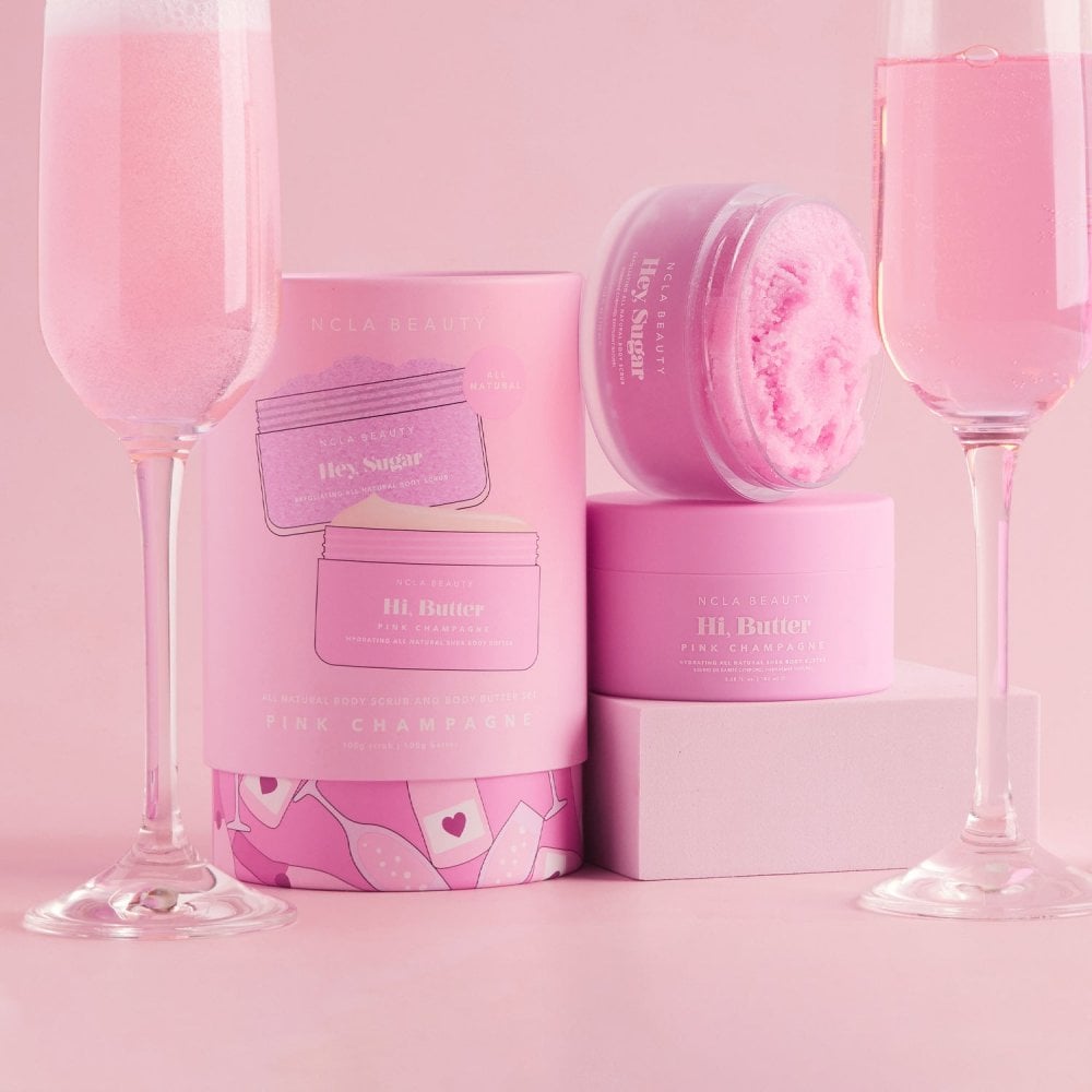 Pink Champagne Body Scrub + Body Butter Set (Discovery Set 100 ml each)
