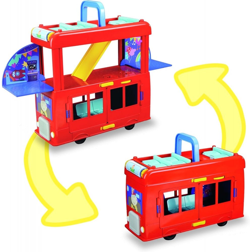 Peppa Pig Peppa’s 2-in-1 Party Bus Playset with Toy Figures
