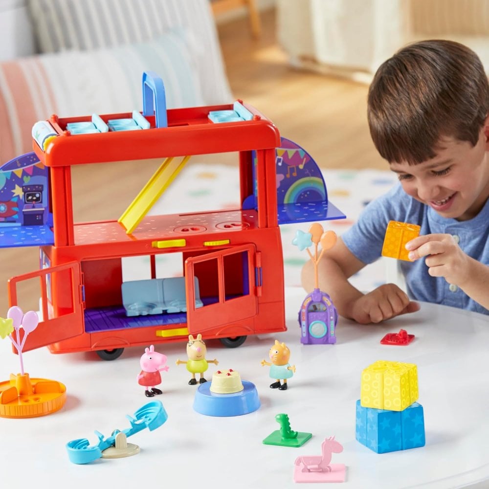 Peppa Pig Peppa’s 2-in-1 Party Bus Playset with Toy Figures