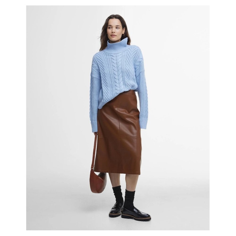 Shelby Faux-Leather Midi Skirt