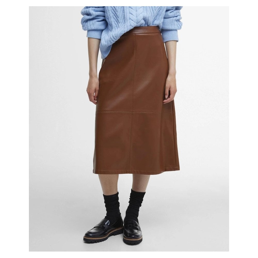 Shelby Faux-Leather Midi Skirt