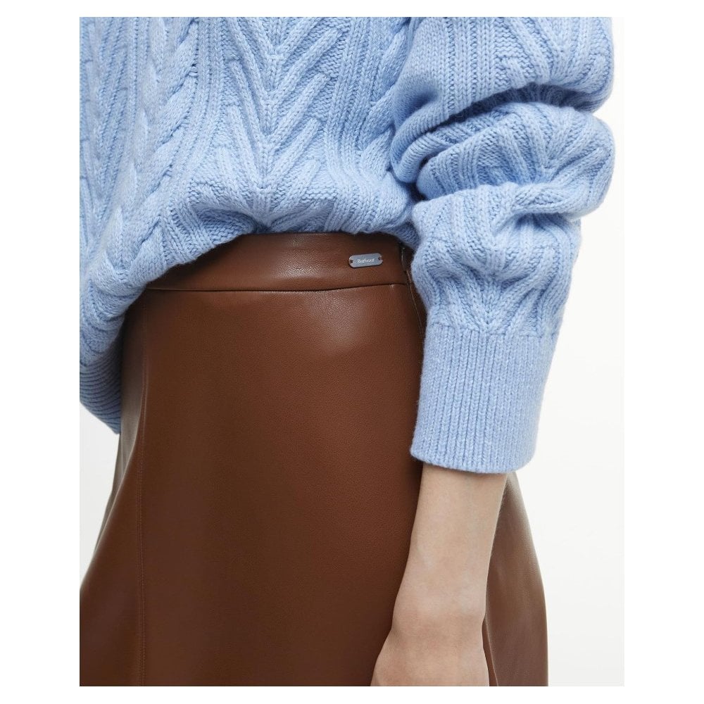 Shelby Faux-Leather Midi Skirt