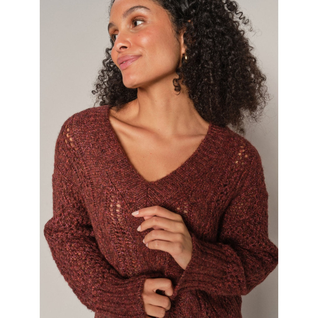 MMWelma Cable V-Neck Knit