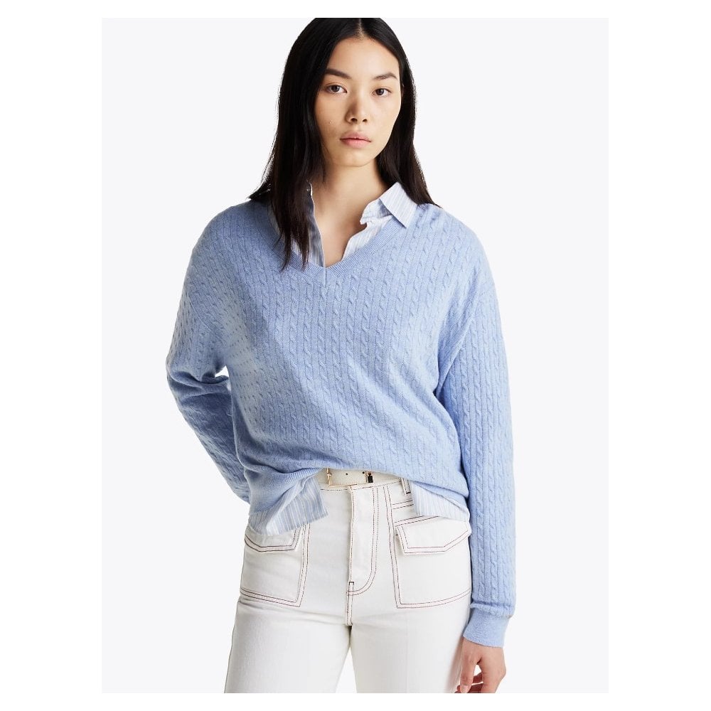 Wool Blend Mini Cable Knit Jumper