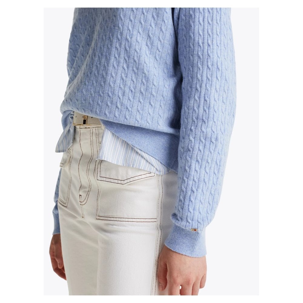 Wool Blend Mini Cable Knit Jumper